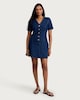 image 1 of F&F Denim Button Up Mini Dress in Navy