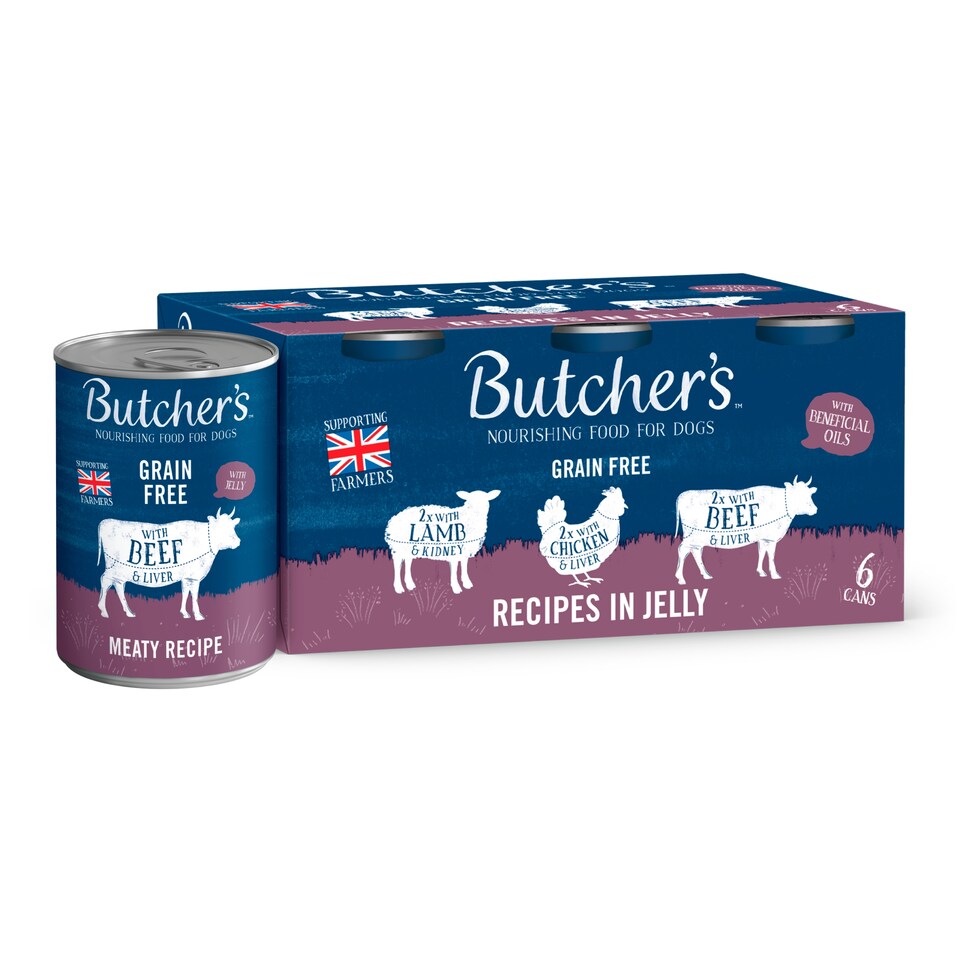image 1 of Butcher's Recipe In Jelly Dog Food Tins 6x400g