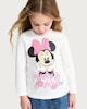 image 3 of Disney Minnie Mouse Print Pure Cotton Long Sleeved Top in White