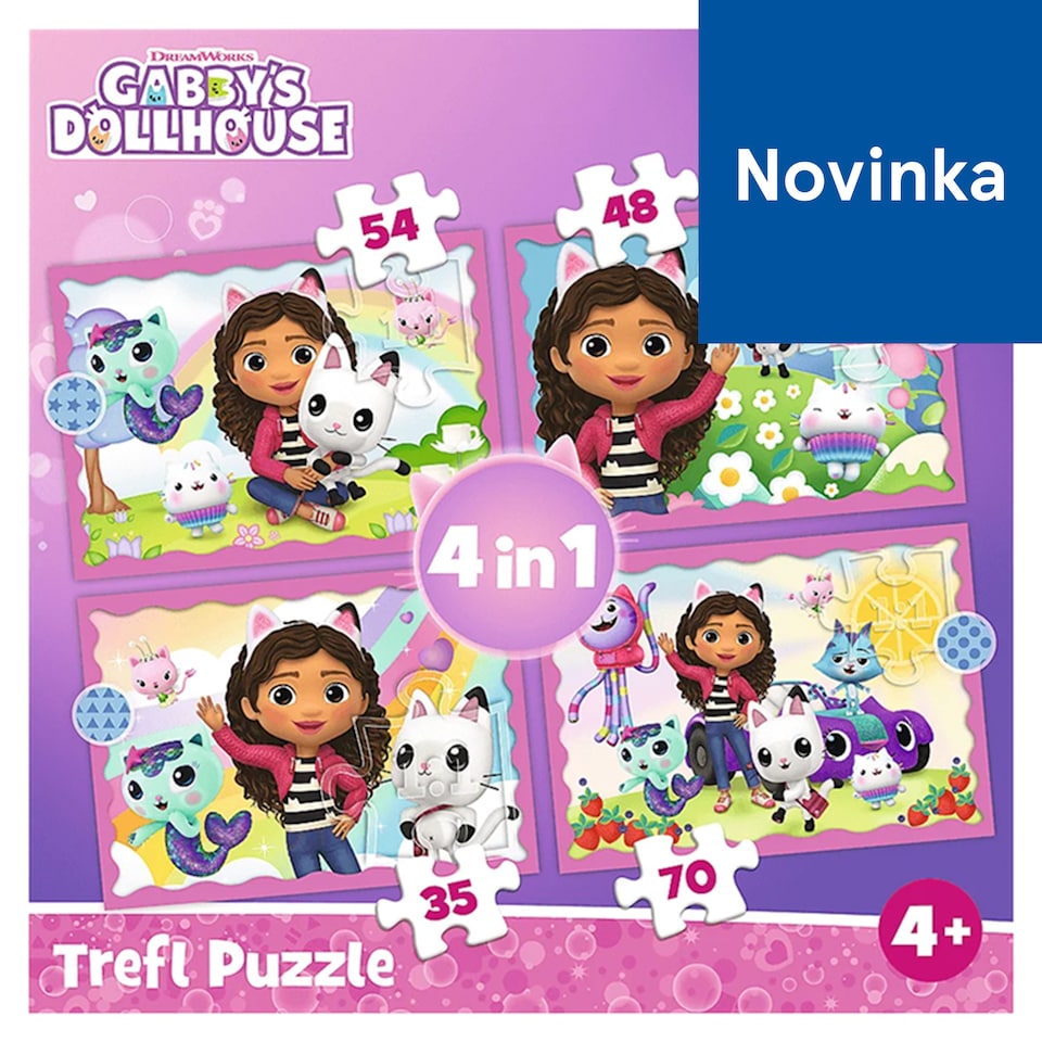 Dreamworks Gabby's Dollhouse puzzle 4v1 28,5 x 20,5 cm