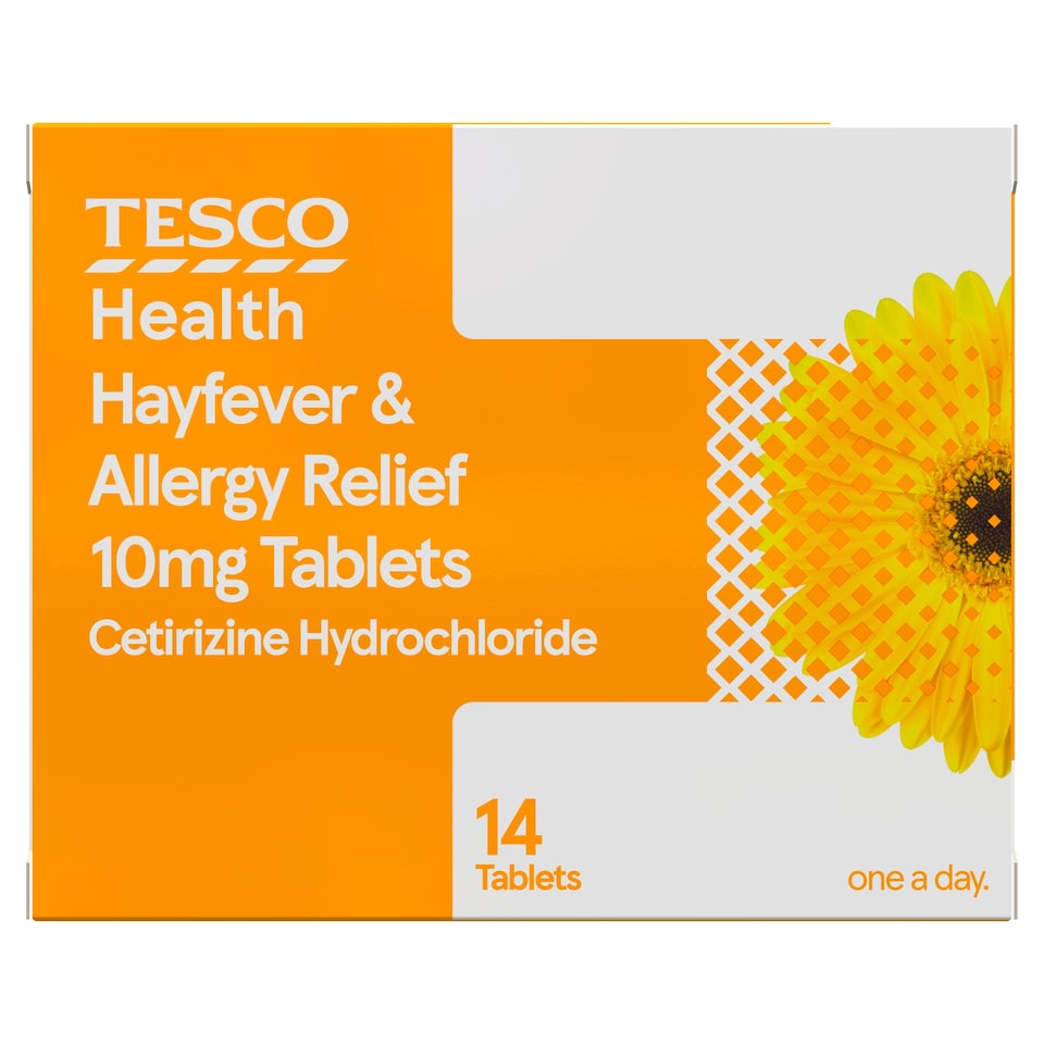 Tesco Health Allergy & Hayfever Relief Cetirizine Tablets 14s