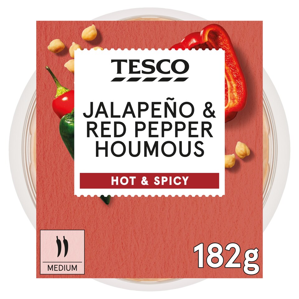 Tesco Jalapeno & Red Pepper Houmous 182G