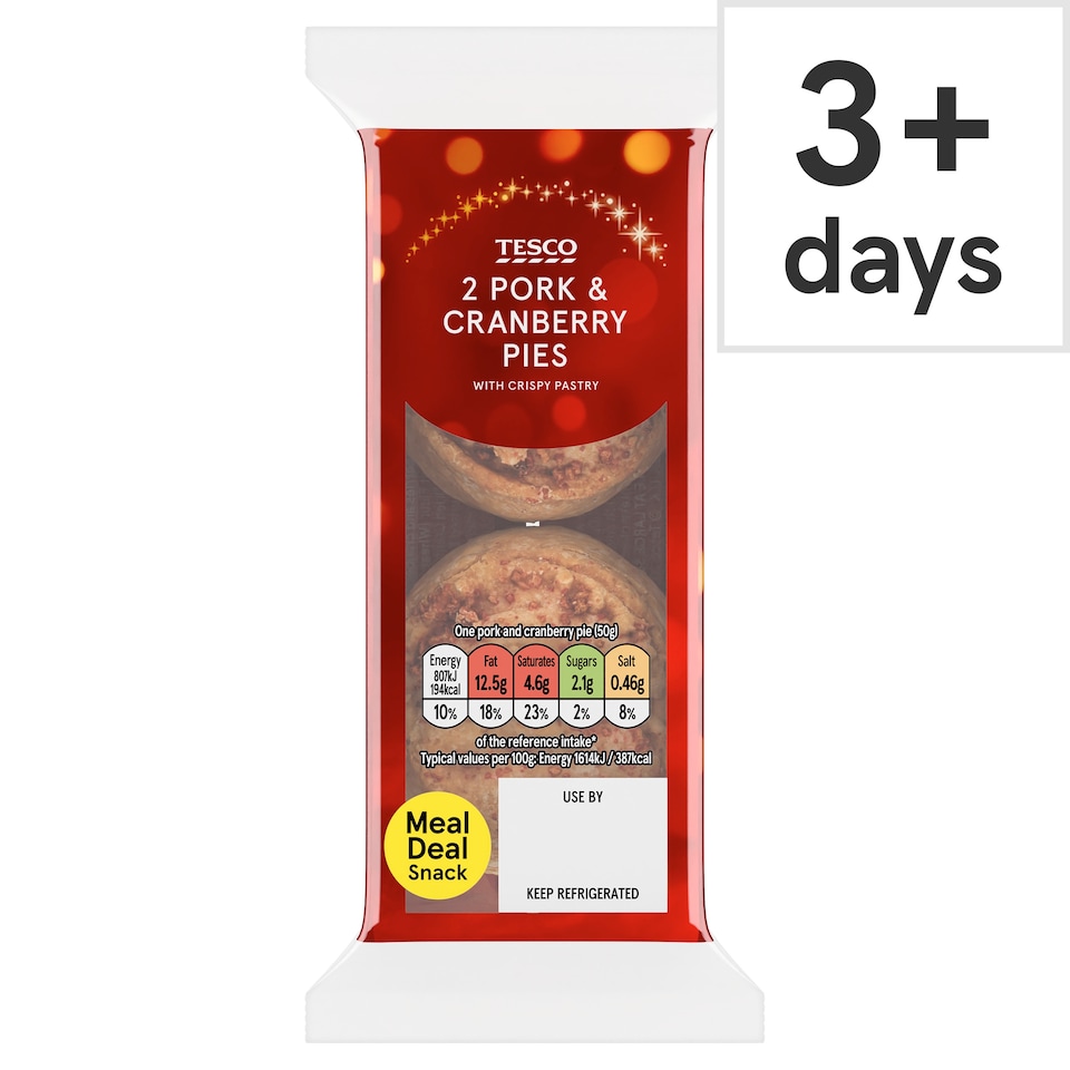 Tesco Mini Pork & Cranberry Pork Pies 2X50g