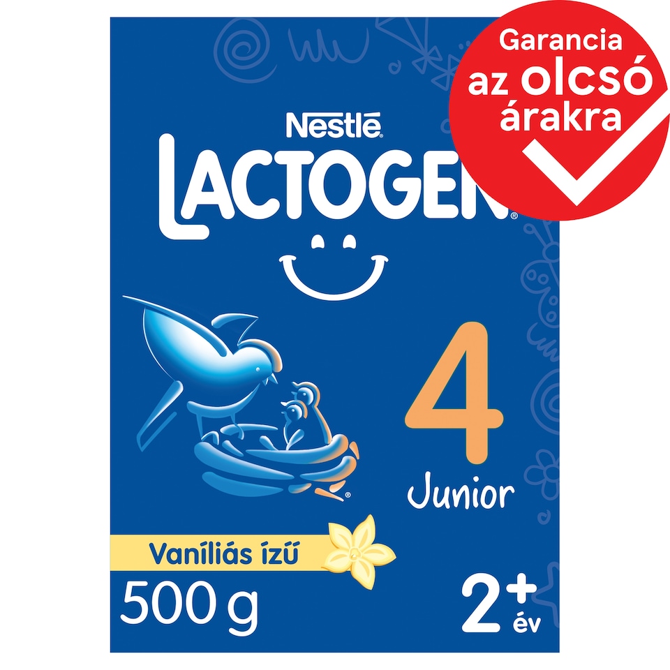 Lactogen 4 Junior Vaníliás ízű Tejalapú italpor vitaminokkal és ásványi anyagokkal 2 év+ 500 g  1. kép