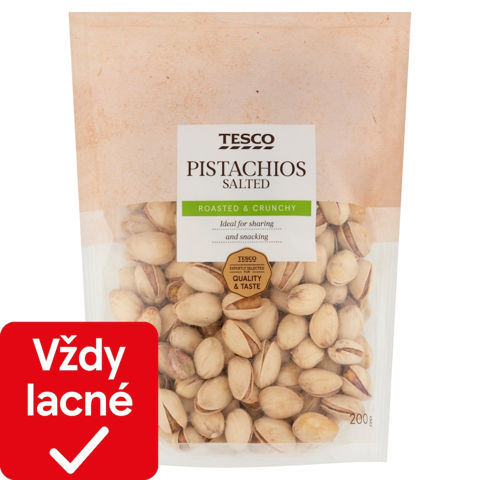 Tesco Pistácie pražené, solené 200 g