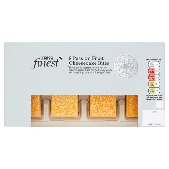 Tesco Finest Cheesecake Passion Fruit Bites 8Pk 267G Tesco Groceries