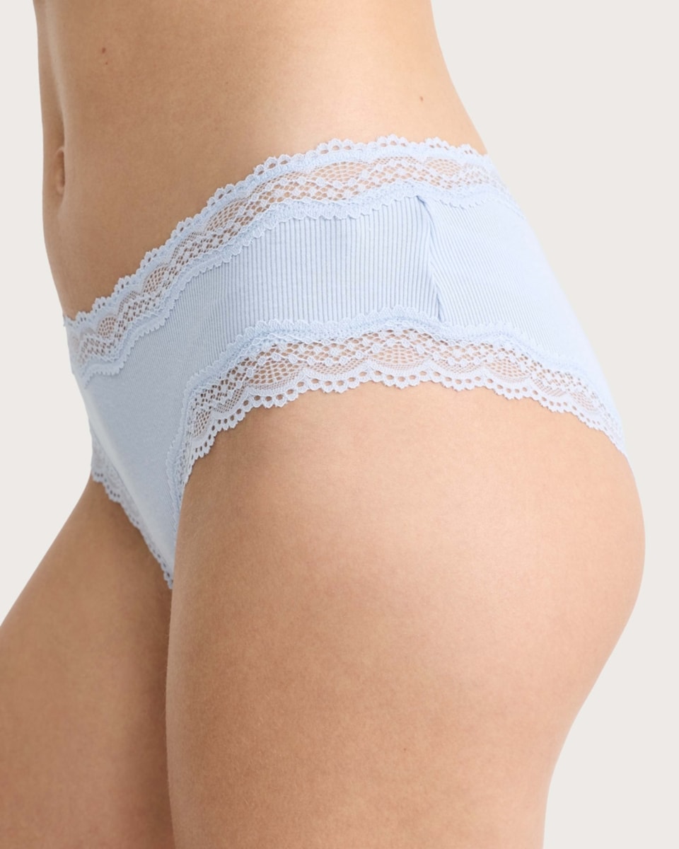 image 1 of F&F 3-Pack Cotton Rich Lace Trim Shorts in Multi