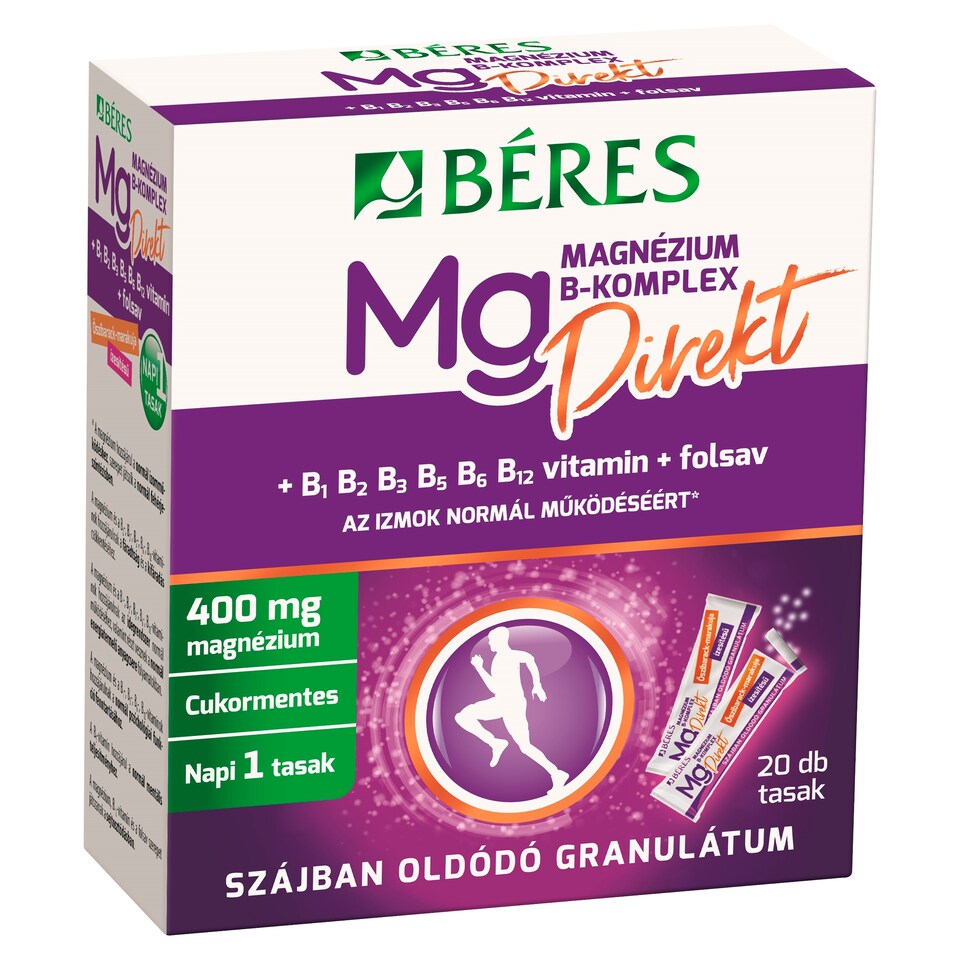 image 1 of Béres Magnézium B-Komplex Direkt Mouth-Soluble Food Supplement Granules 20 pcs 50 g