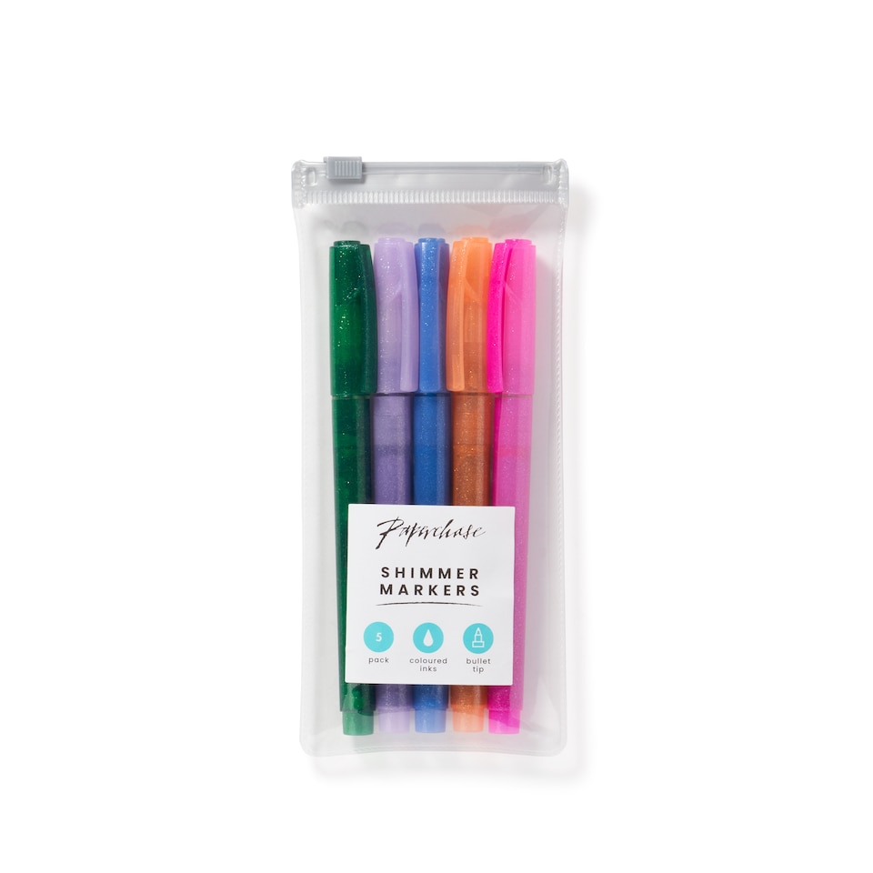 image 1 of Paperchase Rodeo Stars 5 Pack Shimmer Markers