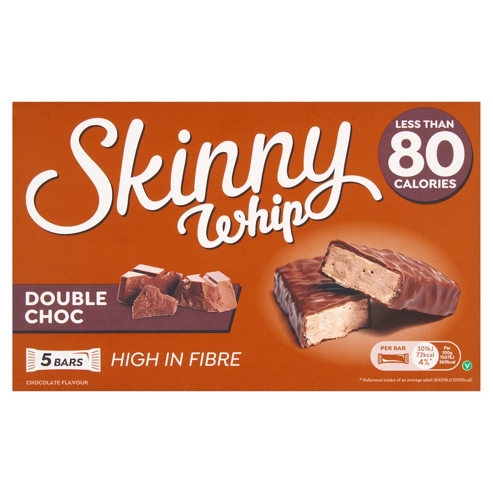 Skinny Whip Double Chocolate Nougat Bars 5 x 20g