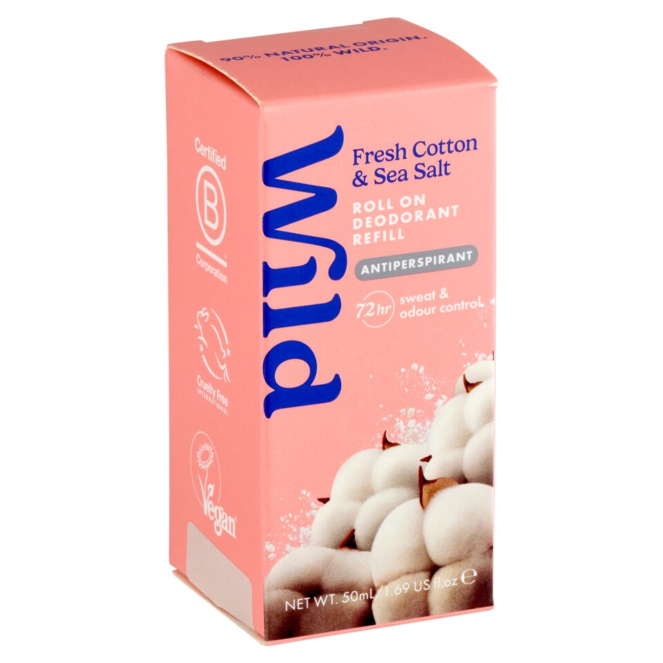 Wild roll-on izzadásgátló utántöltő pamut-tenger illattal 50 ml  1. kép