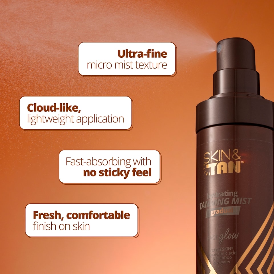 image 1 of SKIN & TAN Face Glow Gradual Hydrating Tanning Mist 100ml
