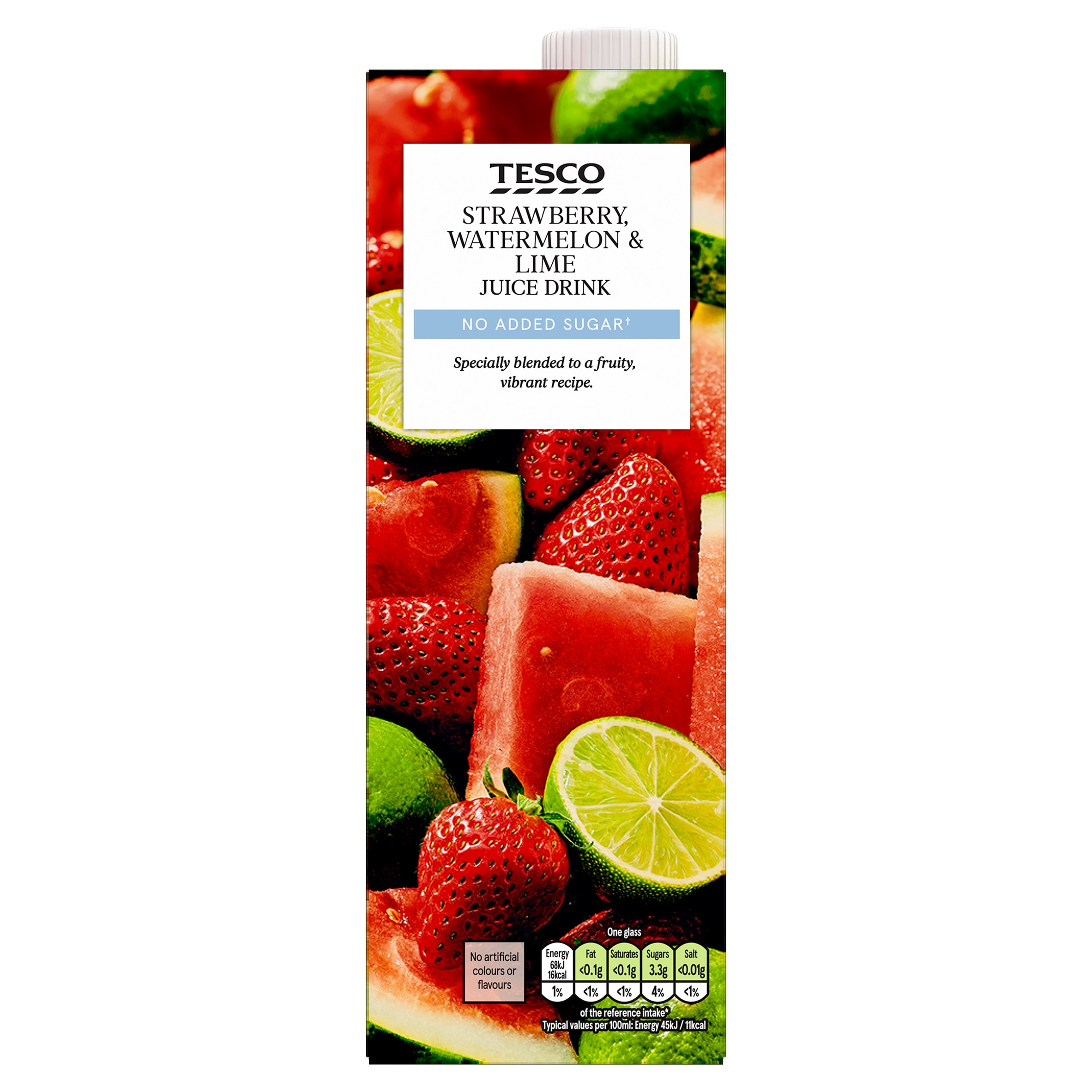 Tesco No added Sugar Strawberry Watermelon & Lime Juice Drink 1L