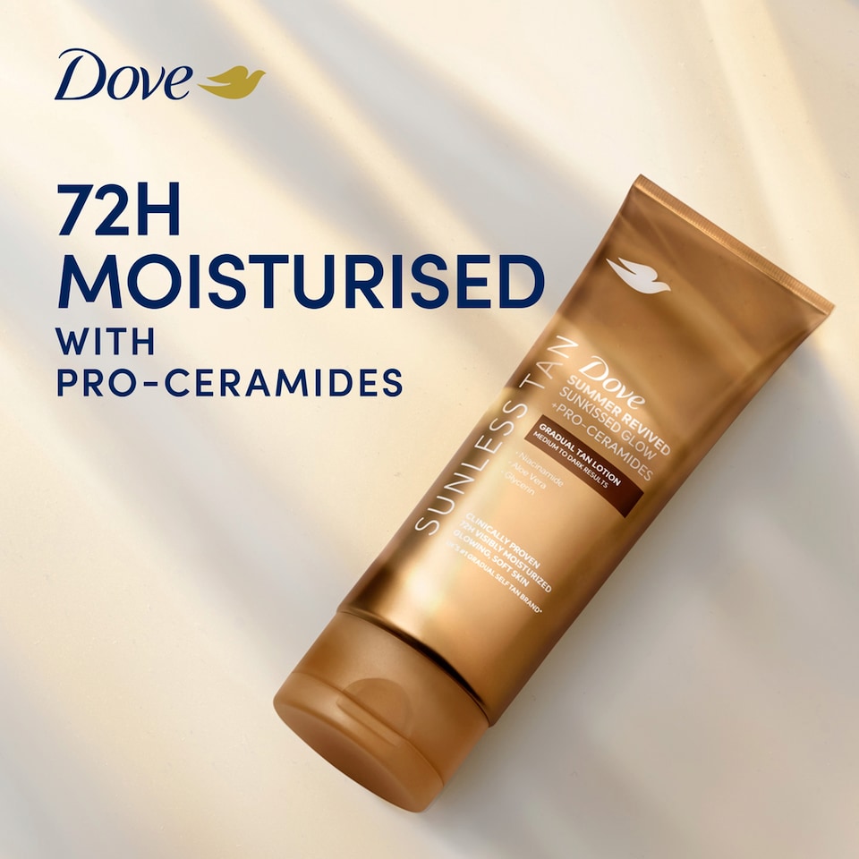 image 1 of Dove Summer Revived Sunless Tan Gradual Tan Lotion Medium To Dark 200ML