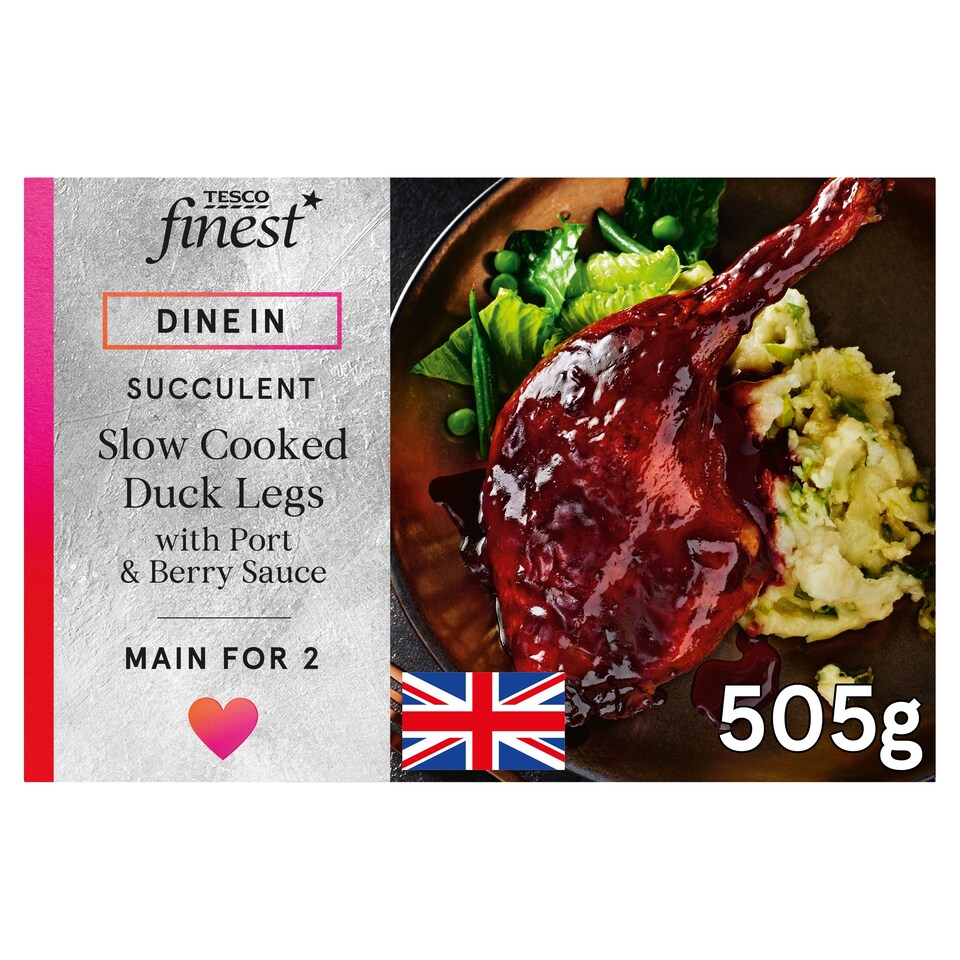 image 1 of Tesco Finest Slow Cooked Duck Legs with a Port and Berry Sauce 505g