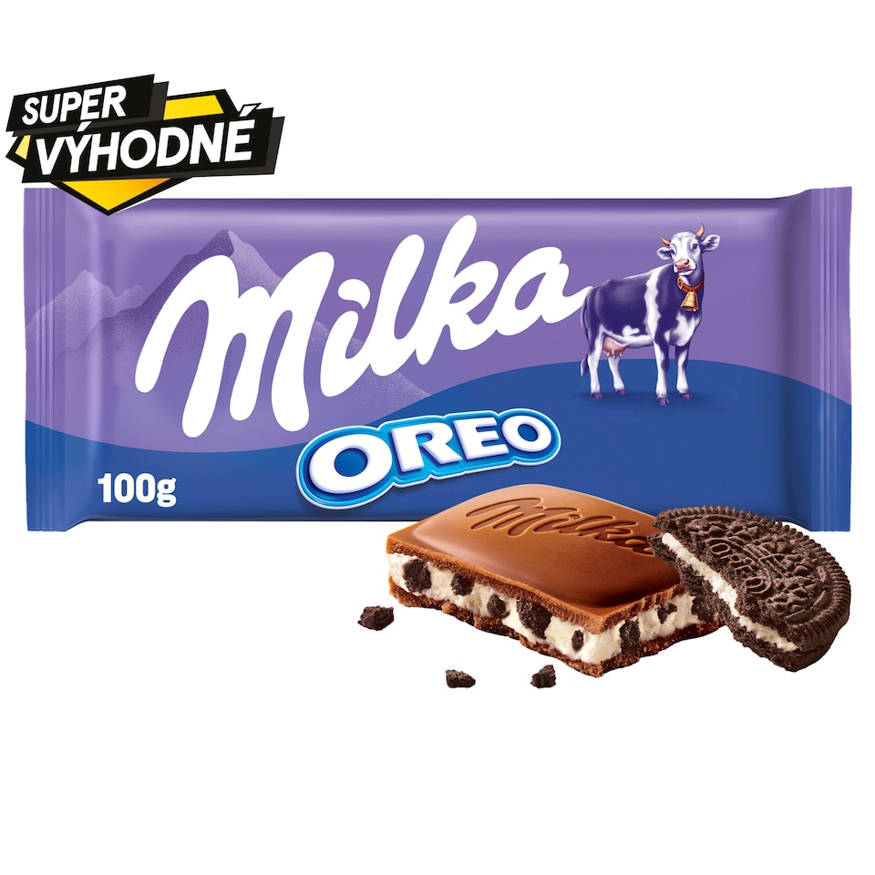 image 1 of Milka Oreo Cocoa Biscuits Pieces in Milk Chocolate 100g