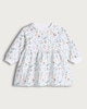image 1 of F&F Baby Cotton Rich Floral Print Long Sleeved Sweater Dress in Cream