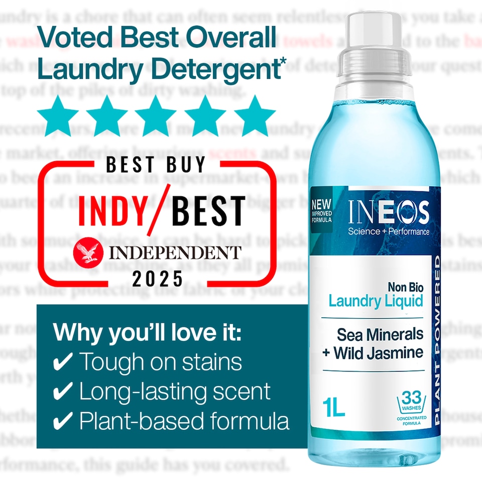 image 1 of Ineos Non Bio Laundry Liquid - Sea Minerals + Wild Jasmine 33 Washes 1L