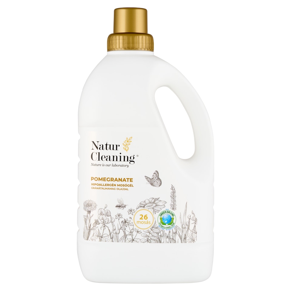 Natur Cleaning Pomegranate hipoallergén mosógél gránátalmamag olajjal 26 mosás 1500 ml