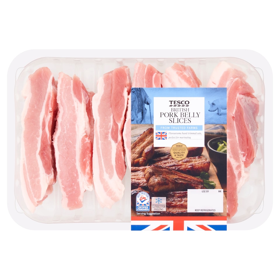 Tesco British Pork Belly Slices 550g