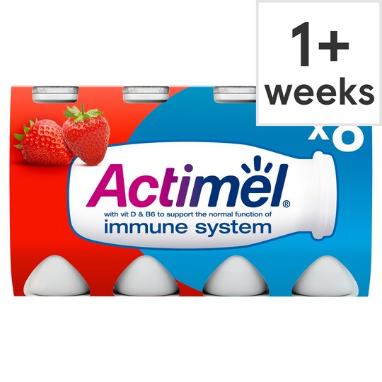 Danone Actimel Strawberry Drink 8X100g Tesco Groceries