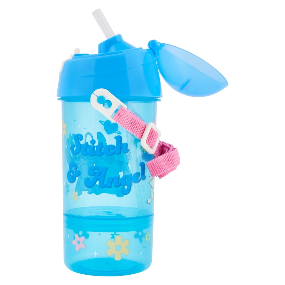image 1 of Stitch Brush 2 in 1 Sip & Snack Water Bottle & Canteen