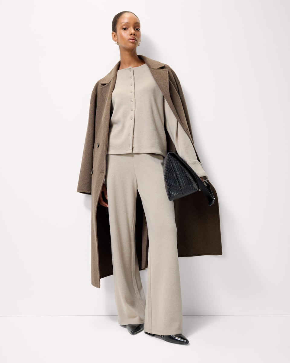 image 1 of F&F Brushed Button Up Cardigan in Cream