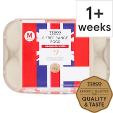 Tesco Free Range Eggs Medium 6 Pack