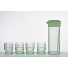 F&F Home Ribbed Carafe & Cups
