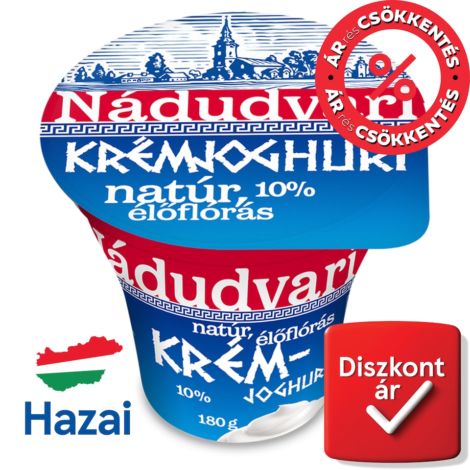 Nádudvari natúr, élőflórás krémjoghurt 180 g