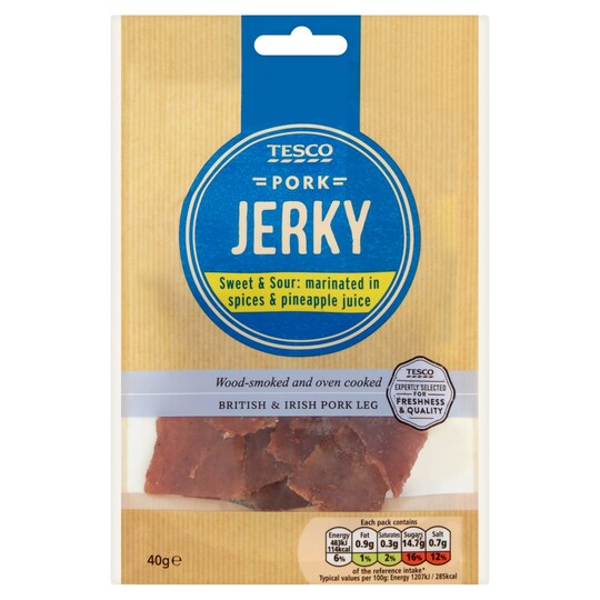 Tesco Sweet And Sour Pork Jerky 40G Tesco Groceries