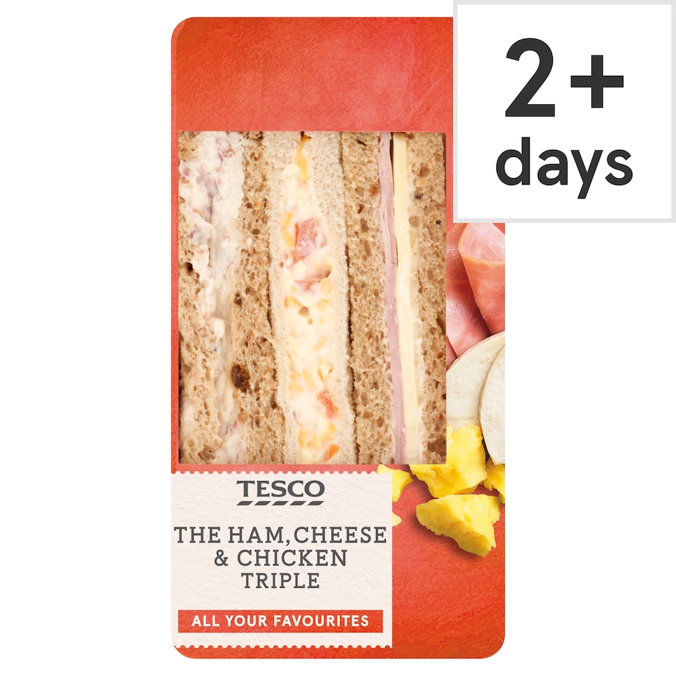 Tesco Ham, Cheese & Chicken Triple Sandwich