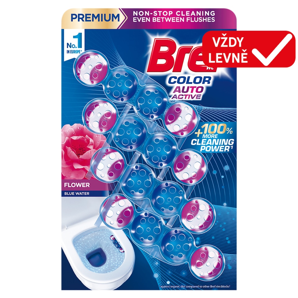 Bref Color Auto Active Flower tuhý WC blok 4 x 50g