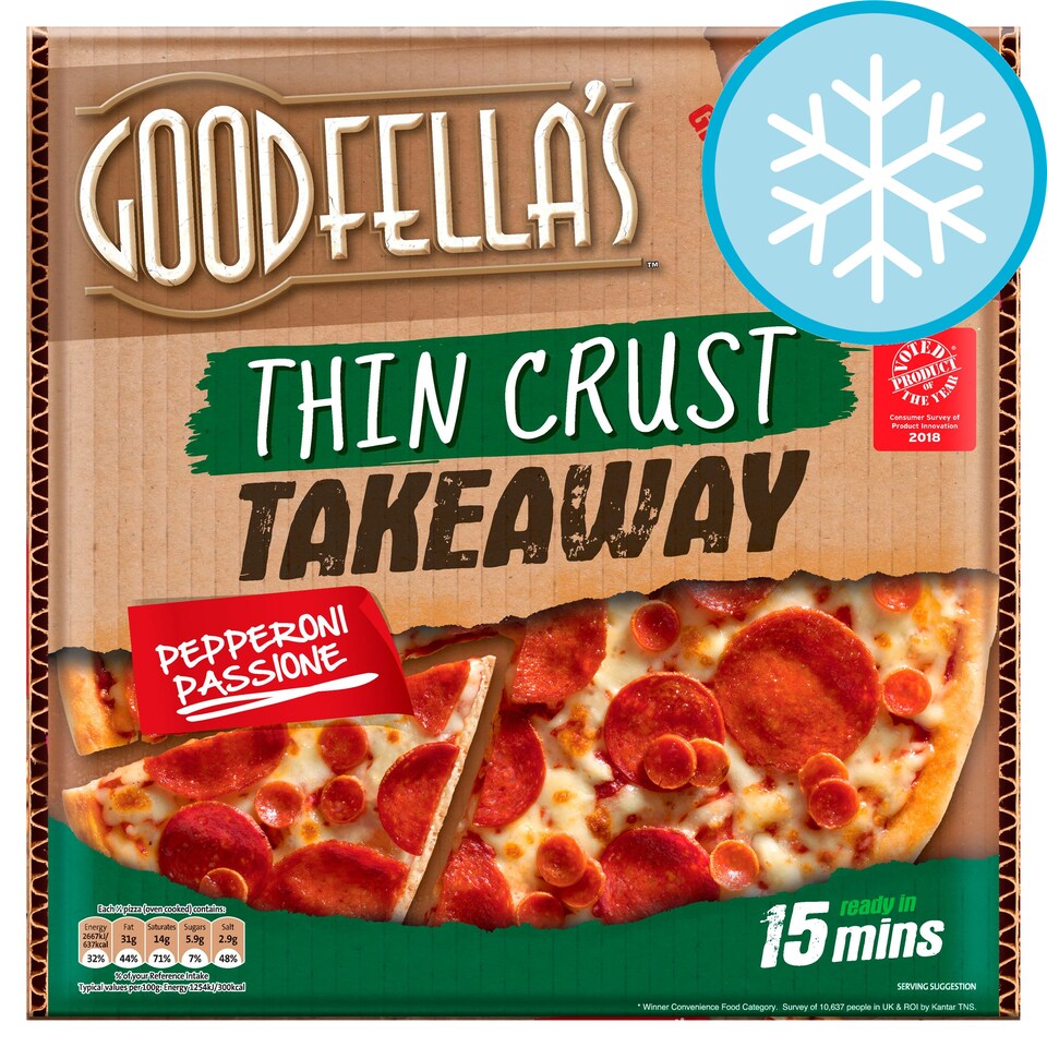 Goodfellas Thin Crust Takeaway Pepperoni Pizza 458G