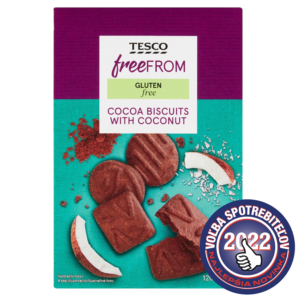 Tesco Free From Gluten Free Cocoa Biscuits with Coconut 120 g