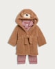 image 2 of F&F Curtis The Dog Baby 3-Piece Hooded Dressing Gown and Pyjamas Set in Brown