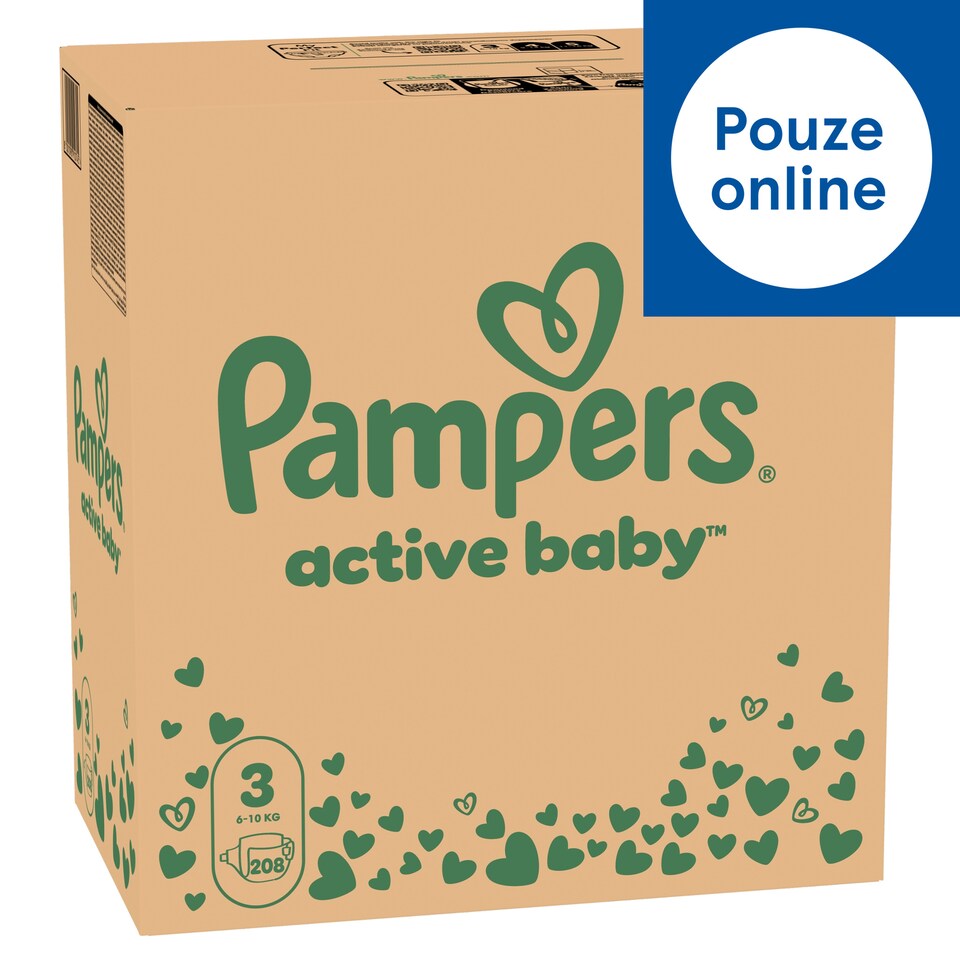 Obrázek 1 pro produkt Pampers Active Baby, Velikost 3, 208 Plenky, 6kg-10kg