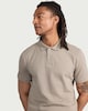 image 2 of F&F Cotton Rich Textured Polo Shirt in Stone