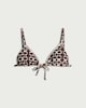 image 4 of F&F Tie Dye Print Triangle Bikini Top in Chocolate