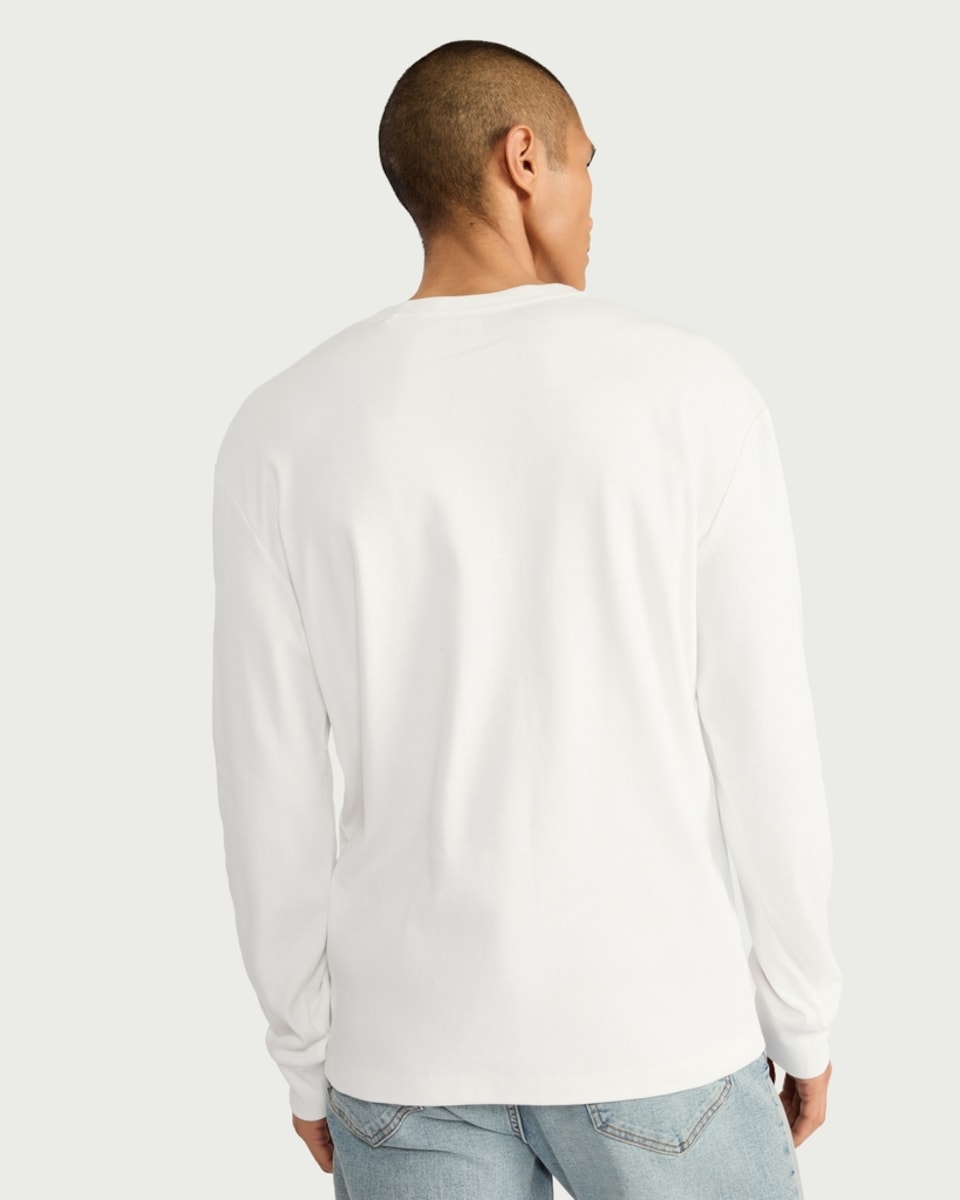 image 1 of F&F Pure Cotton Henley Long Sleeved Top in Ecru