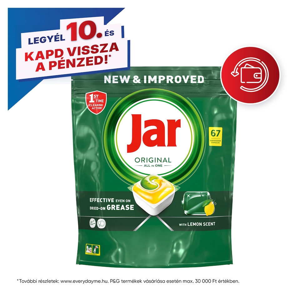 Jar Original Lemon All In One Mosogatókapszula, 67 db