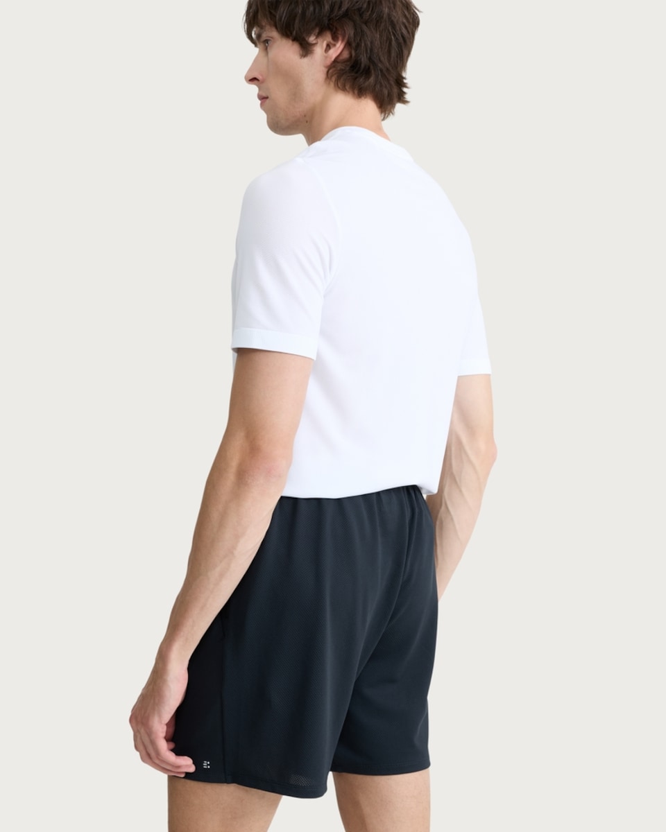 image 1 of F&F Active TECHSPORT Popcorn Textured Shorts in Black