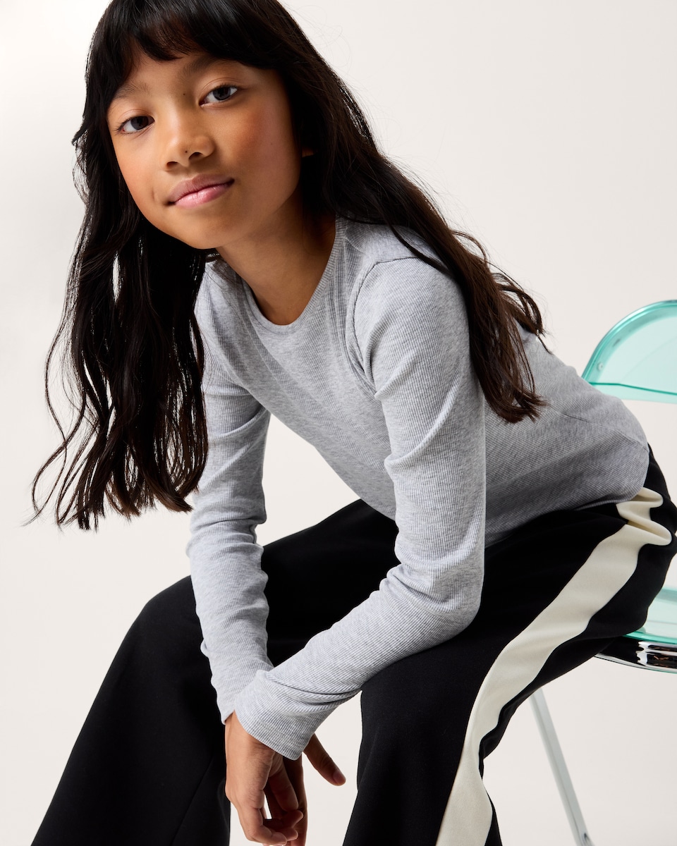 image 1 of F&F Girls 3-Pack Cotton Rich Ribbed Tops in Multi