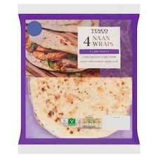 Tesco 4 Naan Wraps 340G