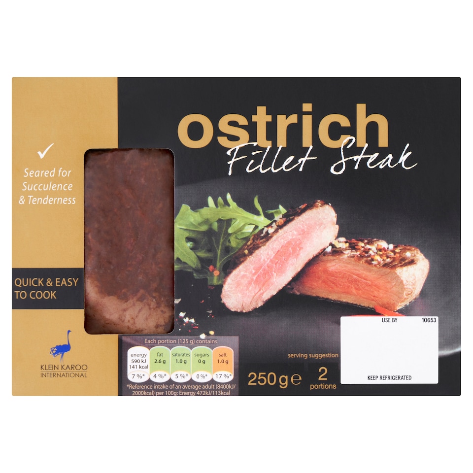 Kleinkaroo 2 Ostrich Fillet Steaks 250G