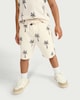 image 2 of F&F Boys Cotton Rich Palm Tree Print Shorts in Stone