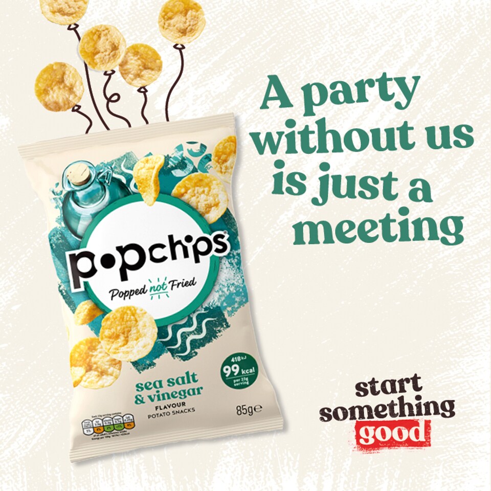 image 1 of Popchips Sea Salt & Vinegar Sharing Crisps 85g