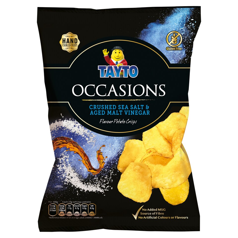Tayto Occasions Sea Salt And Malt Vinegar Crisps 125G
