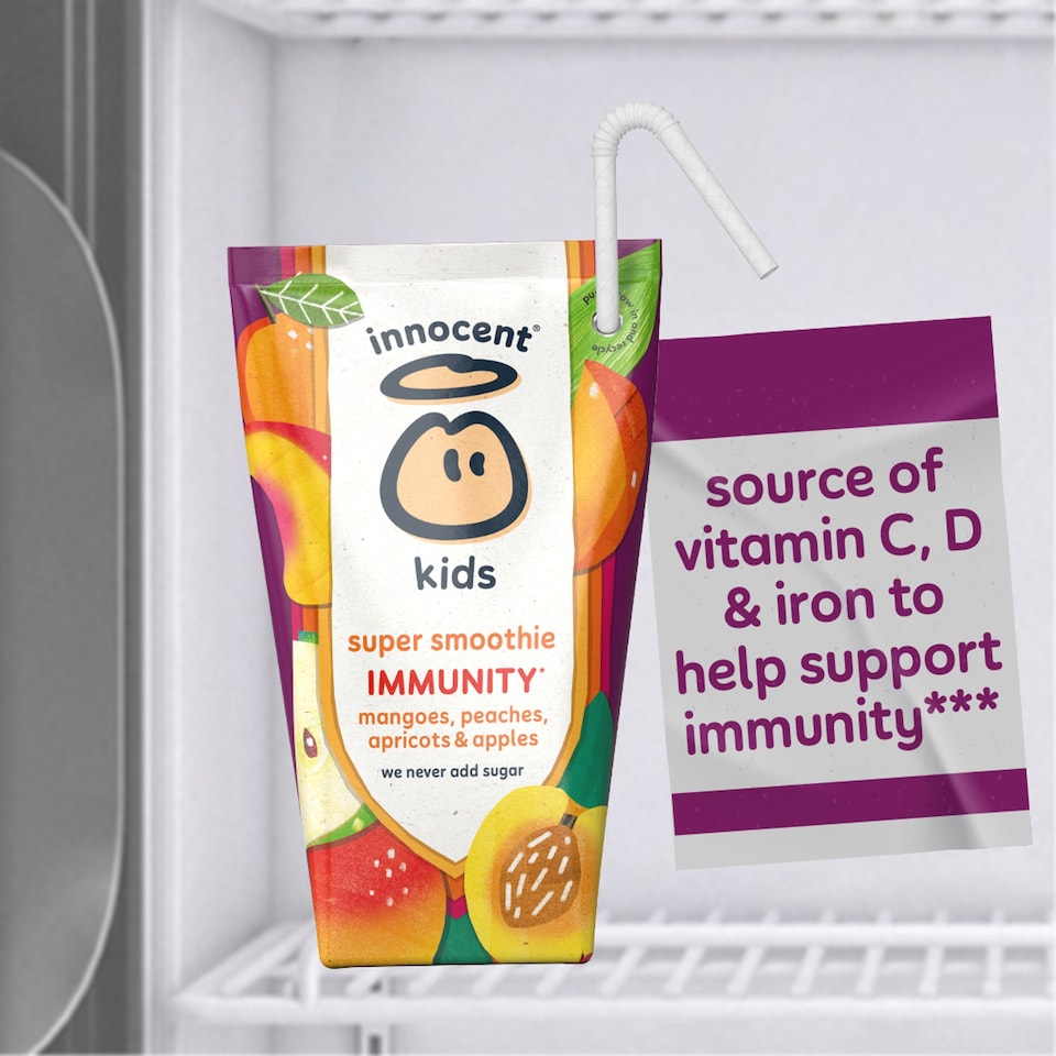 image 1 of innocent Kids Super Smoothies Mangoes, Peaches, Apricots & Apples 4 x 150ml