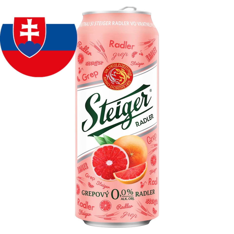 Steiger Radler 0,0% ružový grep 0,5 l